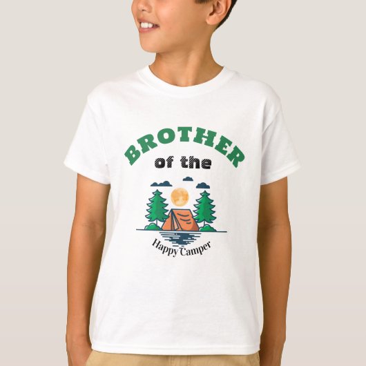 Brother Happy Camper T-Shirt Kids Birthday Party (Voorkant)