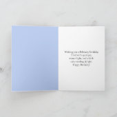 Brother Happy February Birthday Cedar Waxwing Cake Kaart (Binnen)