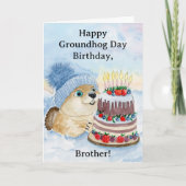 Brother Happy Groundhog Day Birthday Groundhog Kaart (Voorkant)