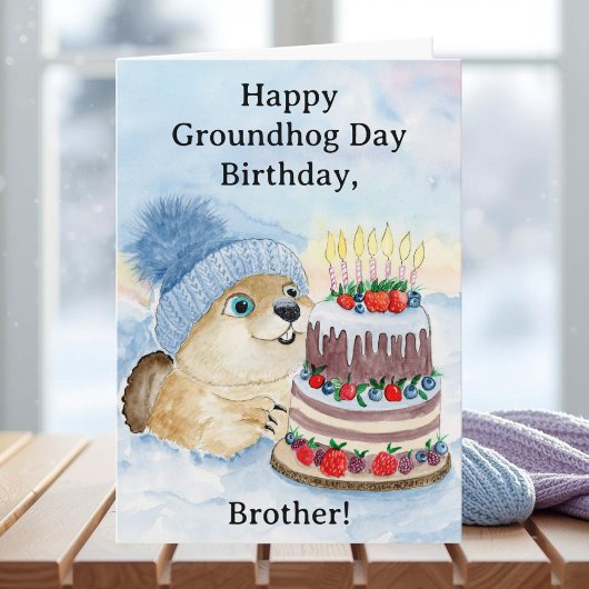 Brother Happy Groundhog Day Birthday Groundhog Kaart