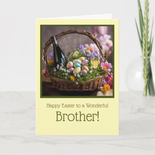 Brother Humorous Happy Easter with Easter Basket  Kaart (Voorkant)