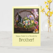 Brother Humorous Happy Easter with Easter Basket  Kaart (Gele Bloem)