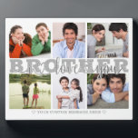 BROTHER I Love You 6 Photo Collage Gray 8x10 Fotoplaat<br><div class="desc">Creëer een kleurenfoto met een keepaardje van 8x10 voor een broer met 6 afbeeldingen, de titel BROTHER in bewerkbaar zilver grijs met een modern handgeschreven script en hartentypografie die ik van u hou, ontwerpt bekleding en gepersonaliseerd met uw douanetekst. PHOTO TIP: Voor de snelste/beste resultaten, kies een foto met het...</div>