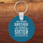 Brother I'm A Proud Brother Of A Wonderful Sweet A Sleutelhanger (Voorkant)