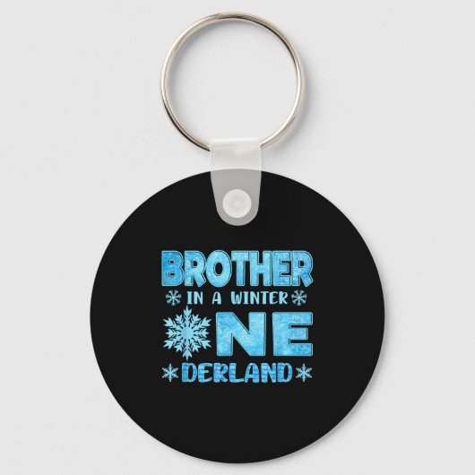 Brother In A Winter Onederland Bday Girl Sweet Sno Sleutelhanger (Voorkant)