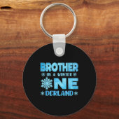 Brother In A Winter Onederland Bday Girl Sweet Sno Sleutelhanger (Voorkant)