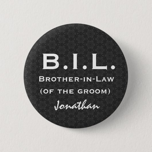 BROTHER IN LAW Black White Wedding V02 Ronde Button 5,7 Cm (Voorkant)