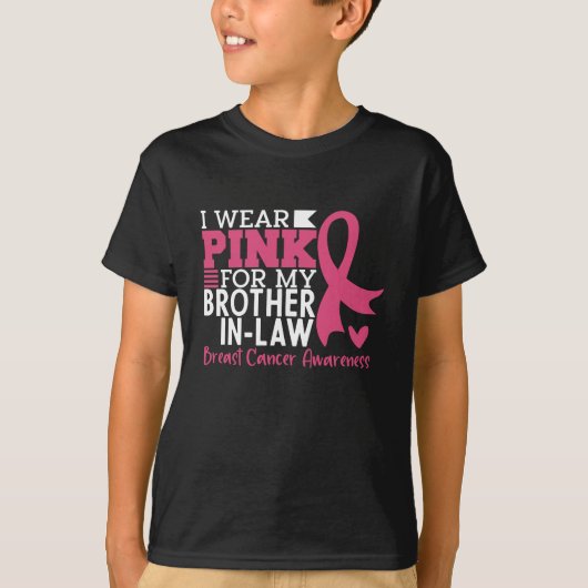 Brother In Law Family Matching Breast Cancer T-shirt (Voorkant)