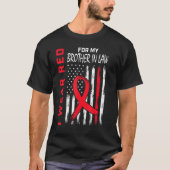 Brother In Law Heart Disease Awareness Flag Matchi T-shirt (Voorkant)