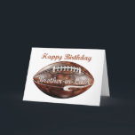 Brother in Law Verjaardag Grunge Groot Football Kaart<br><div class="desc">De voorkant van de kaart heeft een gedurfd grunge-ontwerp met robuuste texturen en opvallende afbeeldingen, gecentreerd rond een groot footballs afbeelding. Dit ontwerp vangt de rauwe energie en opwinding van de sport, waardoor het ideaal is voor een football fan. De combinatie van edgy esthetiek en levendige beelden creëer een kaart...</div>
