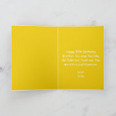 Brother Joke Yellow Personalized Bro 50th Birthday Kaart (Binnen)