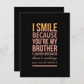 Brother laugh funny bedankkaart (Voorkant / Achterkant)