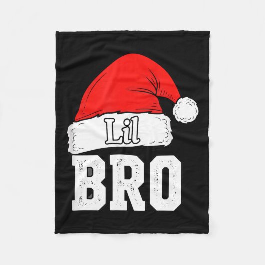 Brother Lil Bro Santa Hat Christmas Little Brother Fleece Deken (Voorkant)