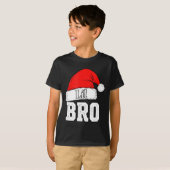 Brother Lil Bro Santa Hat Christmas Little Brother T-shirt (Voorkant volledig)