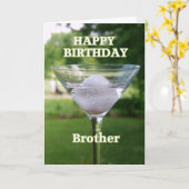 Brother Martini Golf Ball Birthday Kaart (Gele Bloem)