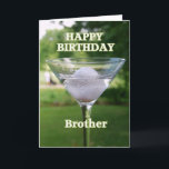 Brother Martini Golf Ball Birthday Kaart<br><div class="desc">Gefeliciteerd met je verjaardag,  broertje,  "Golf Ball Martini" door Catherine Sherman. Golf is een geweldig excuus om een verjaardag te vieren op de negentiende hole!</div>