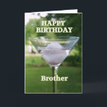 Brother Martini Golf Ball Birthday Kaart<br><div class="desc">Gefeliciteerd met je verjaardag,  broertje,  "Golf Ball Martini" door Catherine Sherman. Golf is een geweldig excuus om een verjaardag te vieren op de negentiende hole!</div>