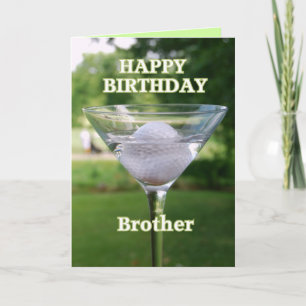 Brother Martini Golf Ball Happy Birthday Card Kaart