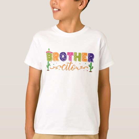Brother Matching 1e verjaardag Fiesta Party T-shirt (Voorkant)