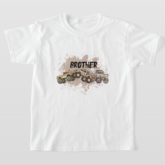  Brother Monster Truck Verjaardagsfeest T-shirt (Laagn)