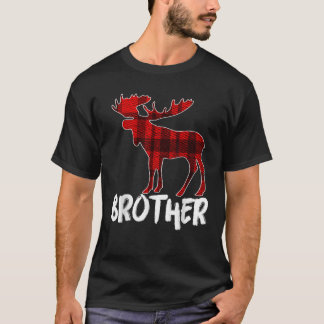 Brother Moose Plaid Kerstmis Pyjama Familie Matchi T-shirt