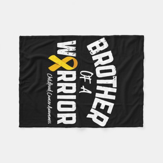 Brother Of A Warrior Childhood Cancer Awareness Bo Fleece Deken (Voorkant (Horizontaal))