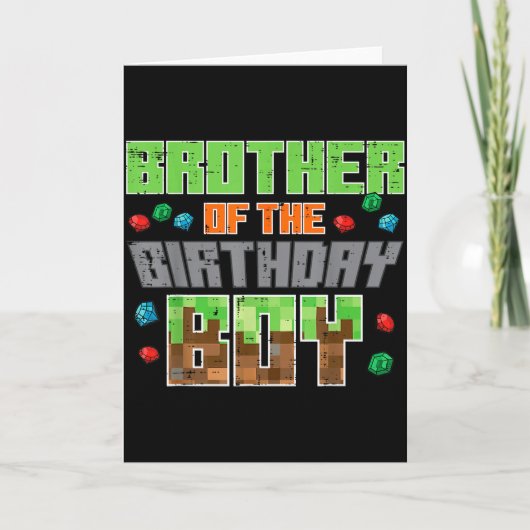 Brother Of Birthday Boy Xel Gamer Bday Party Boys  Kaart (Voorkant)
