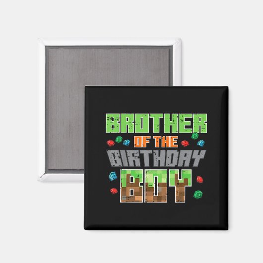 Brother Of Birthday Boy Xel Gamer Bday Party Boys Magneet (Voorkant / Achterkant)