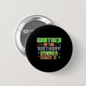 Brother Of Birthday Boy Xel Gamer Bday Party Boys  Ronde Button 5,7 Cm (Voorkant /achterkant)
