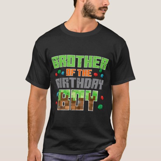 Brother Of Birthday Boy Xel Gamer Bday Party Boys  T-shirt (Voorkant)