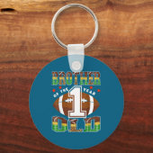 Brother Of The 1 Year Old Football First Birthday  Sleutelhanger (Voorkant)