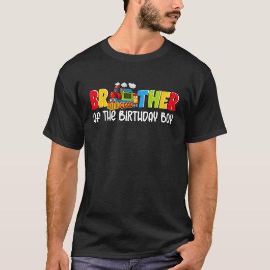 Brother of The Bday Boy Choo Choo Train Theme Par T-shirt (Voorkant)