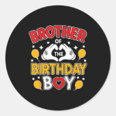 Brother Of The Birthday Boy For Matching Family Pa Ronde Sticker (Voorkant)