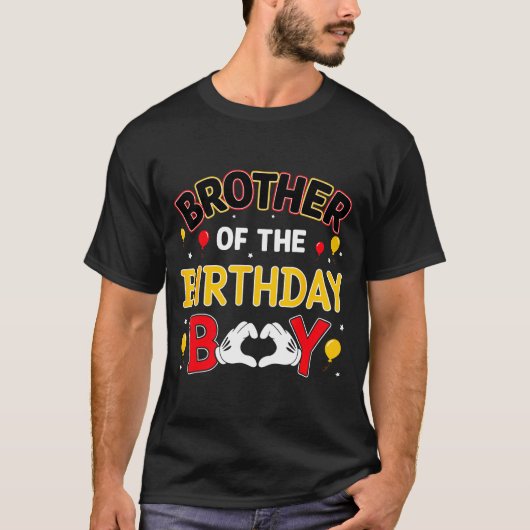 Brother Of The Birthday Boy Matching Family Birthd T-shirt (Voorkant)