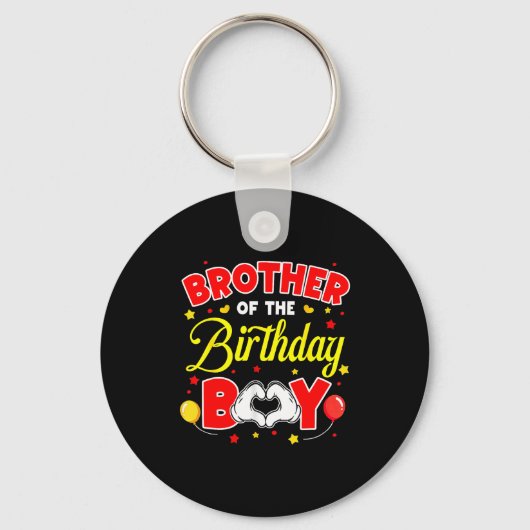 Brother Of The Birthday Boy Matching Family Party Sleutelhanger (Voorkant)