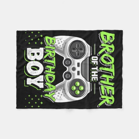 Brother Of The Birthday Boy Matching Video Game Bi Fleece Deken (Voorkant (Horizontaal))
