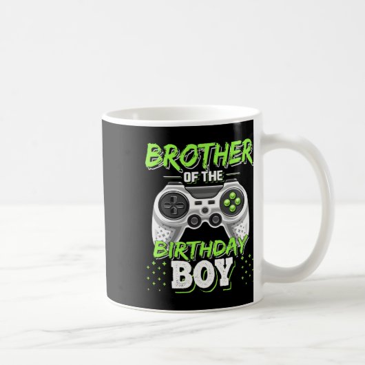 Brother Of The Birthday Boy Matching Video Game Bi Koffiemok (Rechts)