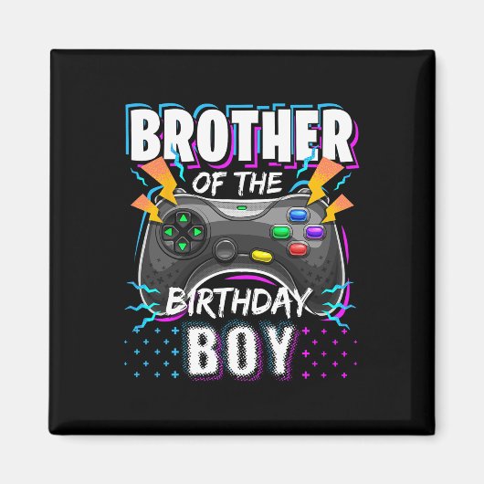 Brother Of The Birthday Boy Matching Video Game Bi Magneet (Voorkant)