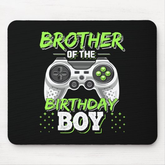 Brother Of The Birthday Boy Matching Video Game Bi Muismat (Voorkant)