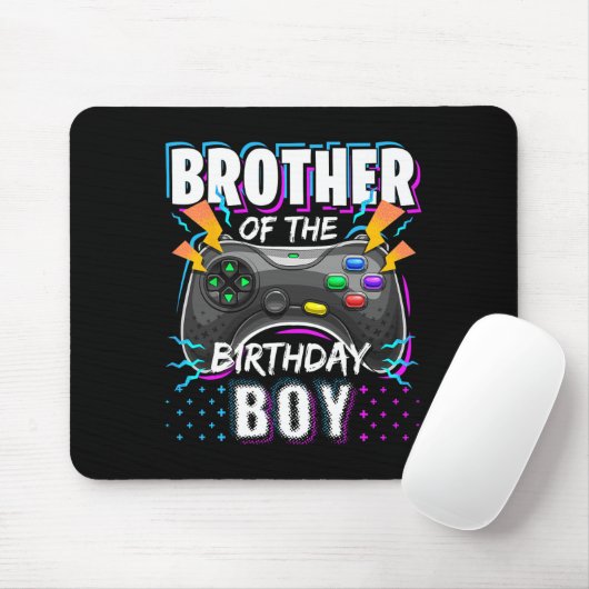 Brother Of The Birthday Boy Matching Video Game Bi Muismat (Met muis)