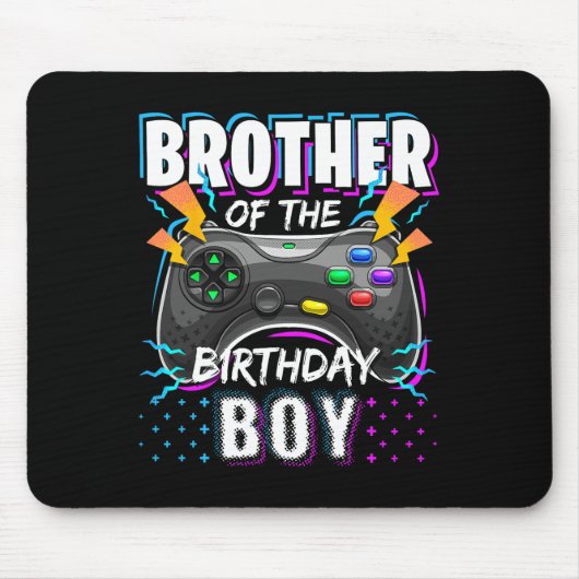 Brother Of The Birthday Boy Matching Video Game Bi Muismat (Voorkant)