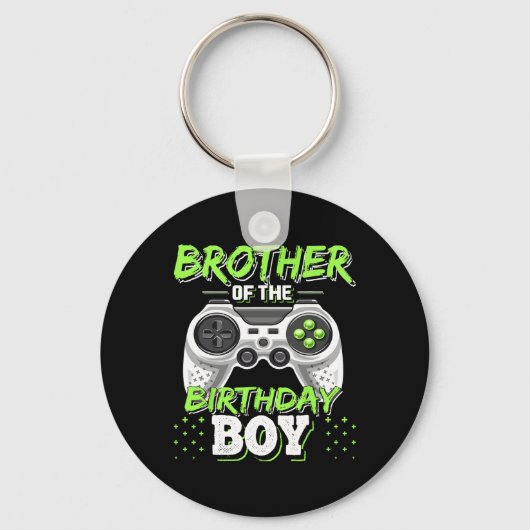 Brother Of The Birthday Boy Matching Video Game Bi Sleutelhanger (Voorkant)