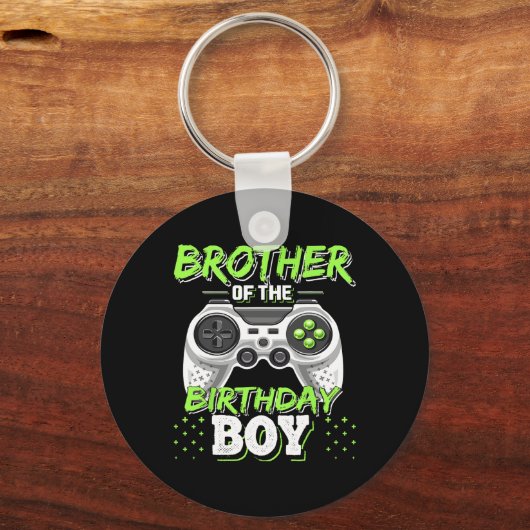 Brother Of The Birthday Boy Matching Video Game Bi Sleutelhanger (Voorkant)