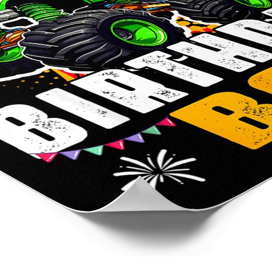 Brother Of The Birthday Boy Monster Truck Family M Poster (Hoek)