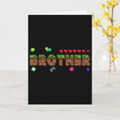 Brother Of The Birthday Boy Pixel Game Matching Fa Kaart (Gele Bloem)