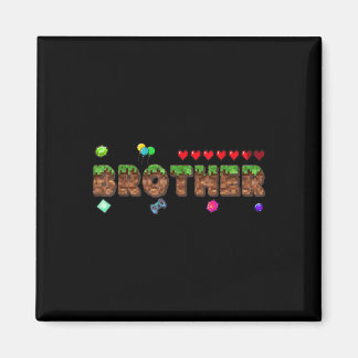 Brother Of The Birthday Boy Pixel Game Matching Fa Magneet