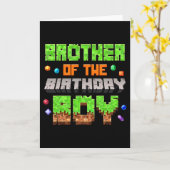 Brother Of The Birthday Boy Pixel Gaming Video Gam Kaart (Gele Bloem)