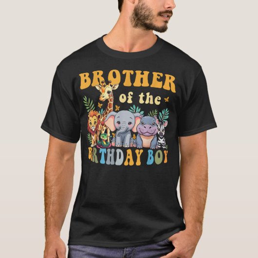 Brother of the Birthday Boy Safari Jungle Animal M T-shirt (Voorkant)
