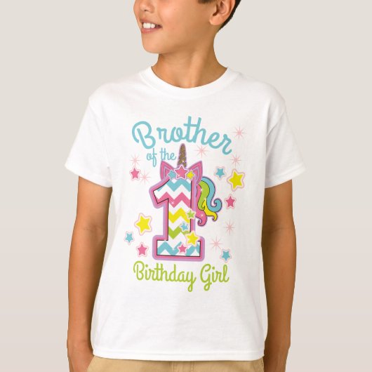 Brother of the First birthday Unicorn T-shirt (Voorkant)