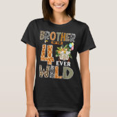 Brother Of The Four Ever Wild Safari 4th Birthday  T-shirt (Voorkant)